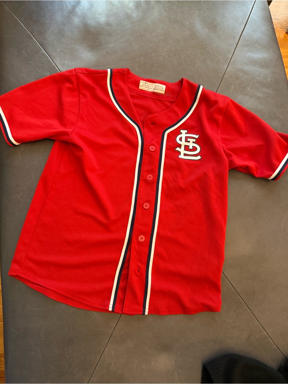 ST. LOUIS Cardinals Genuine Merchandise Red Kids Button-Front Jersey White Trim